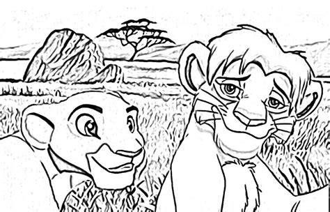 Simba And Nala Coloring Page