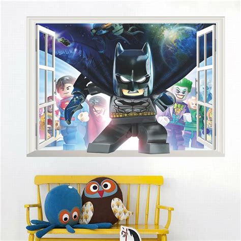Lego Batman Super Heros Windows Wall Stickers Kids Room Decoration