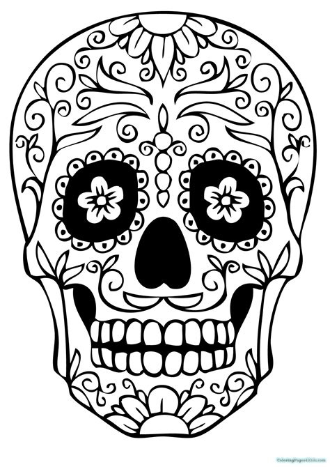 Skull coloring sheets are quite popular, especially in the western countries where halloween is celebrated. Free Printable Coloring Pages Of Sugar Skulls at ...