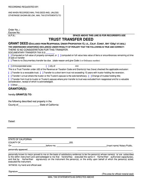 Ca Trust Transfer Deed Complete Legal Document Online Us Legal Forms