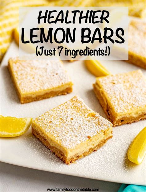 Healthy Lemon Bars {7 Ingredients} Recipe Lemon Bars Healthy Lemon Bars Lemon Recipes