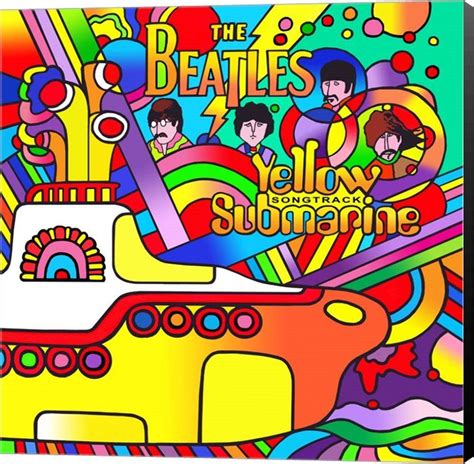 Yellow Submarine By Howie Green Canvas Art Wall Picture Museum Wrapped With Black Sides 12 X