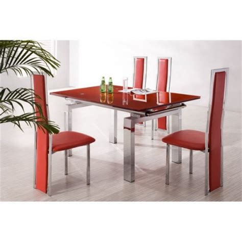 The latest european modern furniture palace extending by sovet. Extending Glass Dining Table Maxi Red + 6 x D231 chairs set