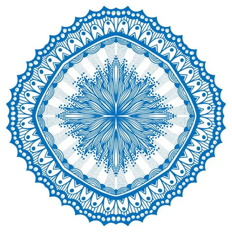 Mandala Azul Hermosa Ilustración Del Vector Ilustración De Microcosmos