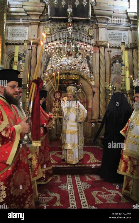 Israel Jerusalem Greek Orthodox Patriarch Theophilus Iii At The
