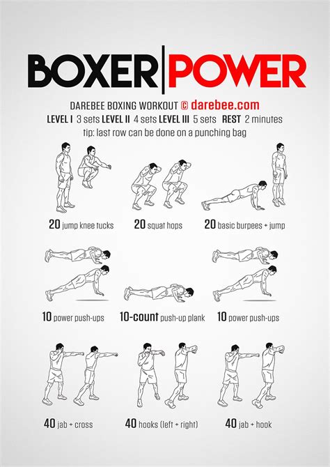 Boxer Power Workout Boxer Workout Boxing Training Workout Kickboxing