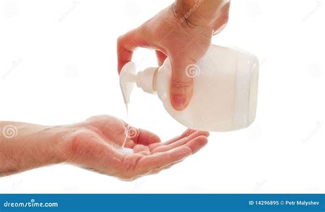 Washing Hands With Liquid Soap Stock Image Image Of Pour Container