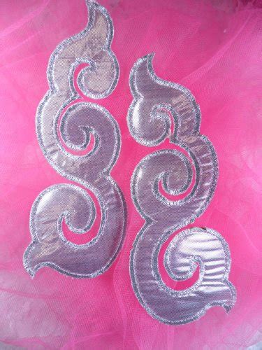 Silver Embroidered Iron On Appliques Glorys House