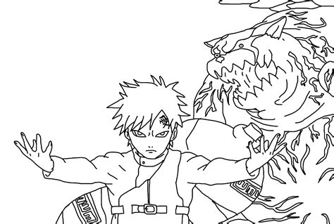 Gaara Images Coloring Page Free Printable Coloring Pages
