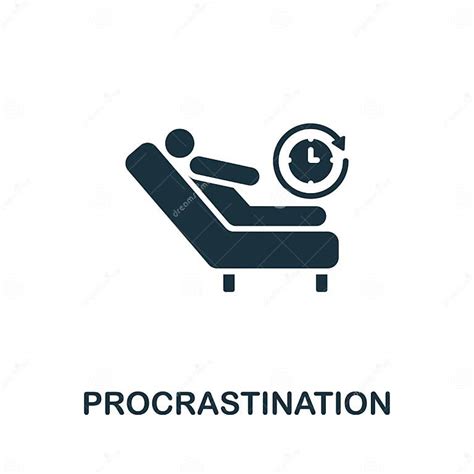 Procrastination Icon Monochrome Simple Human Productivity Icon For