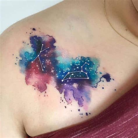 Geometric Gemini Constellation Tattoo Best Tattoo Ideas Cancer