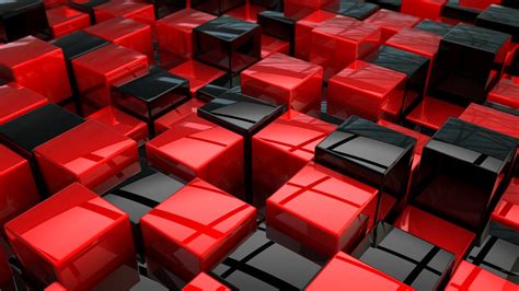 Abstract 3d Cubes Red Black 4k Hd Wallpapers Hd