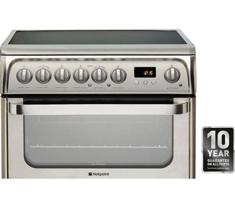 buy hotpoint hue61xs electric ceramic cooker stainless steel free delivery currys