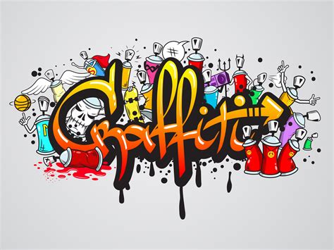 Graffiti Characters Composition Print Vector Art At Vecteezy