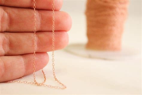 14k Rose Gold Filled Chain By The Foot 1 3mm Round Cable Etsy