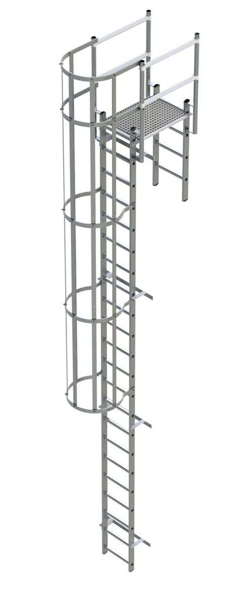 Vertical Fixed Ladder With Safety Cage And Parapet Walkthrough
