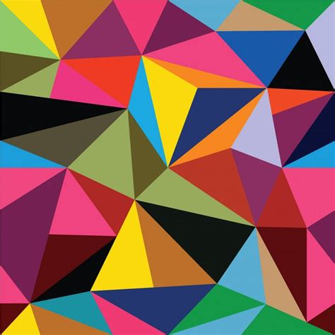 Multi Coloured Geometric Triangles Pattern Wall Mural