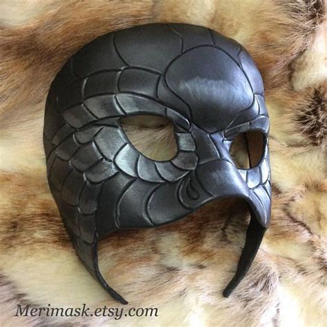Ready To Ship Black Snake Mask Original Leather Masquerade Etsy