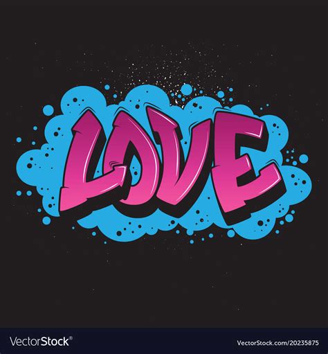 Love Graffiti Style Graphic Royalty Free Vector Image