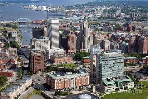 Aerial Of Downtown Providence Rhode Island Photograph By Bill Cobb