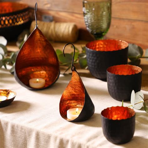 Black And Copper Candle Holders T By Dibor