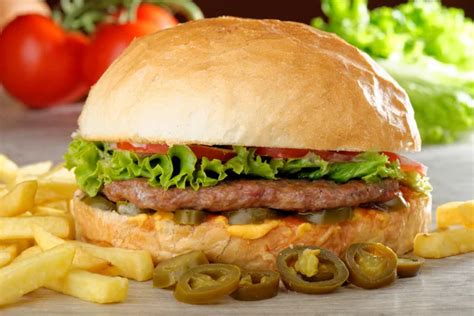 Big Juicy Mexican Burger With Spicy Jalapenos Stock Image Everypixel