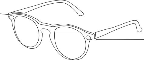 Continuous One Line Drawing Of Eye Glasses Vector Minimalism Design