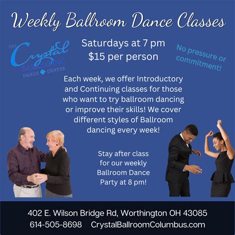 Weekly Ballroom Dance Classes The Crystal Ballroom Dance Center