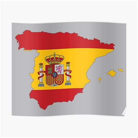 Flag Map Of Spain Spanish Country Map Outline With National Flag
