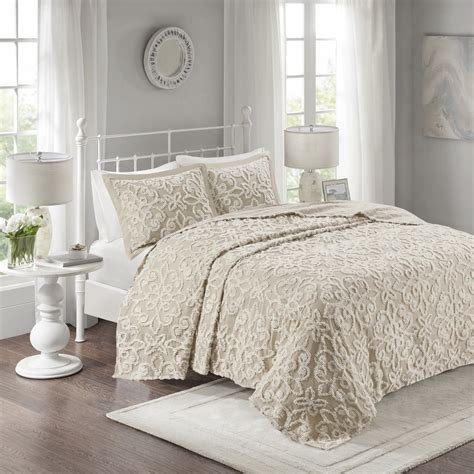 Home Essence Amber 3 Piece Tufted Cotton Bedspread Set Fullqueen