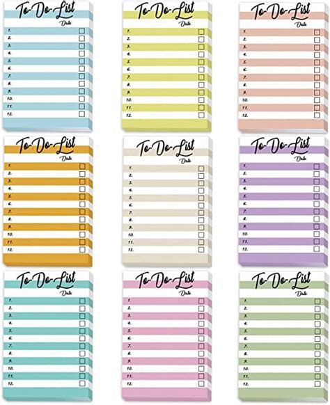 Amazon Com 9 Pads To Do List Notepad 4 X 6 Inches Daily Lined To Do