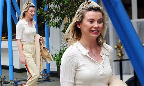 Georgia Toffolo Cuts A Laid Back Figure In A Trendy Cream Ensemble As She Goes For A Light