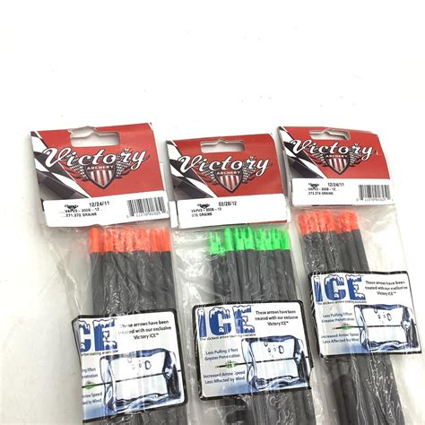 Victory Vap V3 300 Arrows 75 90 Ice Coated Arrows With Nocks 12 Qty X 3