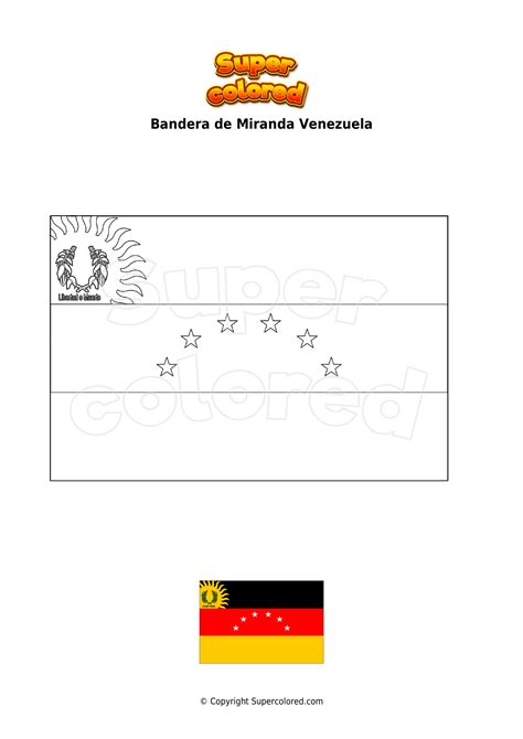 Dibujo Para Colorear Bandera De Miranda Venezuela Supercolored Com