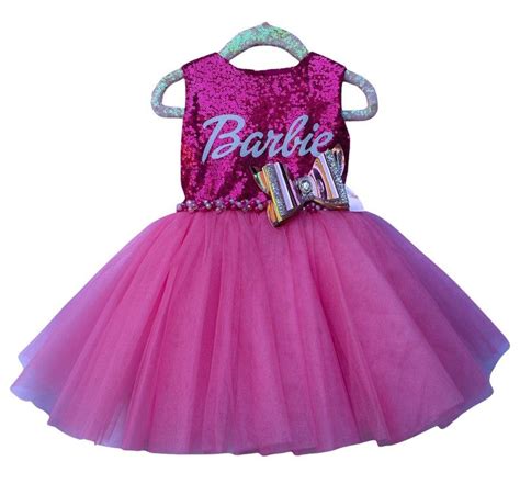 Barbie Sequin Dress Birthday Outfit Baby Girl Birthday Etsy In