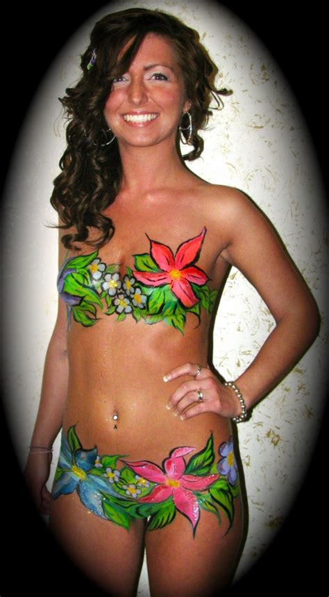 Painted On Flower Bikini Funtastic Faces And Body Artface Painting