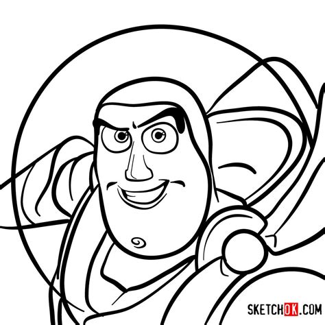 How To Draw Buzz Lightyears Face Toy Story Step By Step Drawing