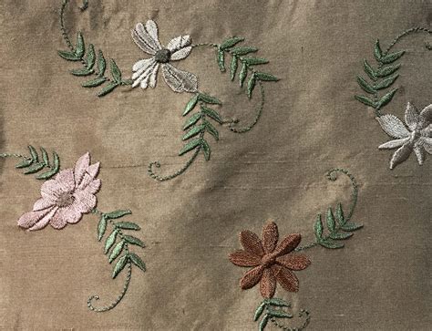 Embroidered Silk Fabric Embroidered Flower Fabric Silk Flower