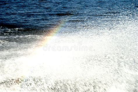 Rainbow Over Water Splashes Stock Image Image Of Coasts Sunlight