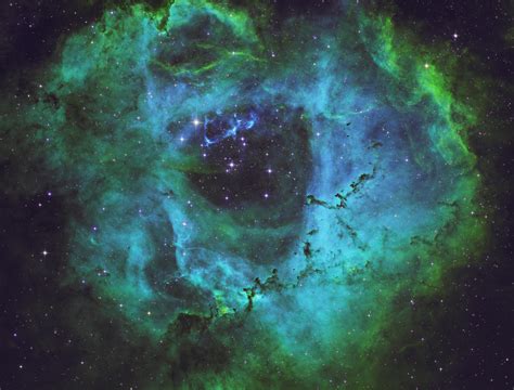 The Green Rose Rosette Nebula Rastrophotography