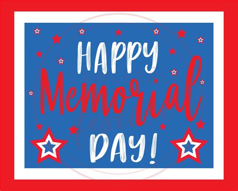 Happy Memorial Day Bundle Place Cards Welcome Sign Etsy