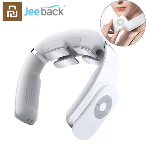 Jeeback G3 Electric Wireless Neck Massager Tens Pulse Relieve Neck Pain 4 Head Vibrator Heating