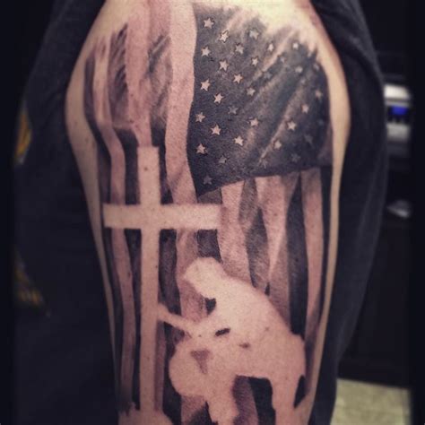 Fallen Soldier Shoulder Tattoo Veteran Ink