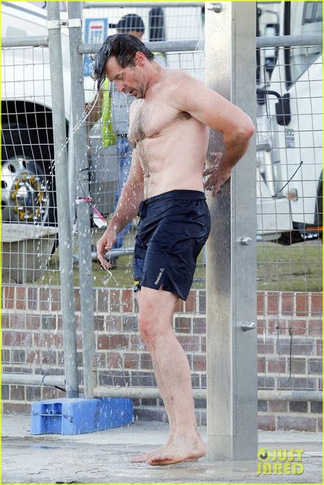 Hugh Jackman Showers Off His Shirtless Body After His Beach Workout Photo 4119646 Hugh