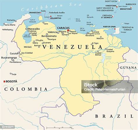 Carte Politique Du Venezuela Vecteurs Libres De Droits Et Plus Dimages