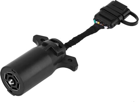 7 To 4 Pin Flat Trailer Adapter Trailer Plug Adapter Blade Round Socket