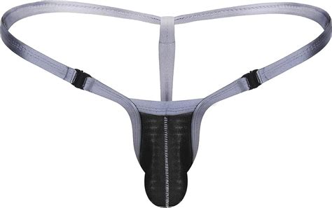 Mufeng Mens Low Rise Sexy Jockstrap Bulge Pouch Bikini Thong T Back Underpants With Buckles