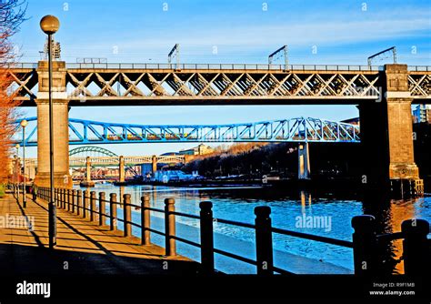 Six Bridges Over The Tyne Newcastle Upon Tyne England Stock Photo Alamy