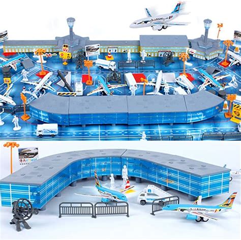 200 Pieces Aircraft Model Playset Airport Assembled Toys For Kids T