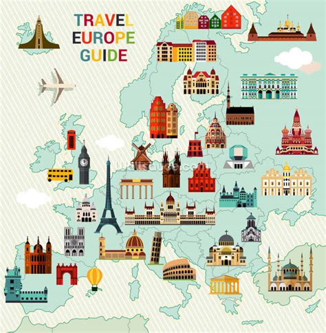 Europe Travel Map Wallpaper Mural Wallsauce Uk